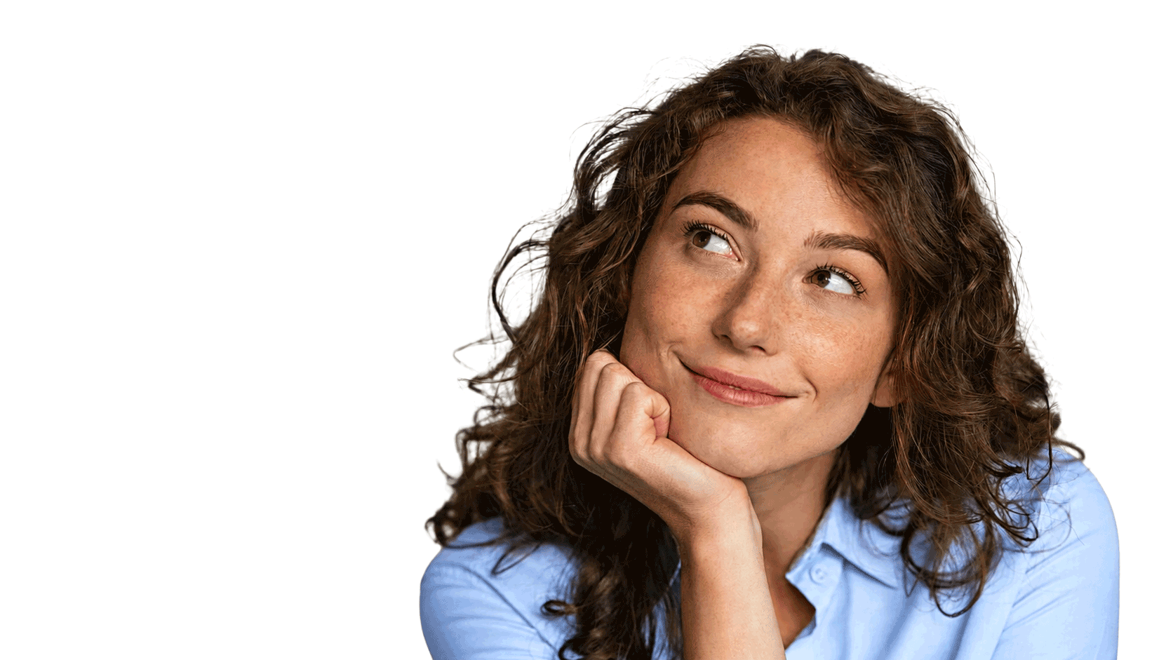 Woman taking a quiz